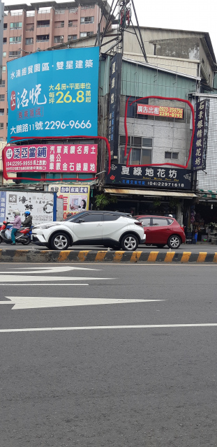 台中水湳市場路口戶外廣告看板出租
